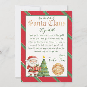 Personalisierter Brief vom Santa Printable Einladung