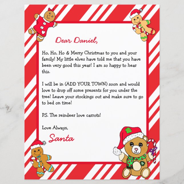 Personalisierter Brief vom Weihnachtsmann (Vorderseite)