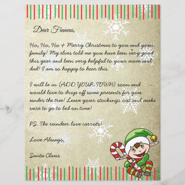 Personalisierter Brief vom Weihnachtsmann (Vorderseite)