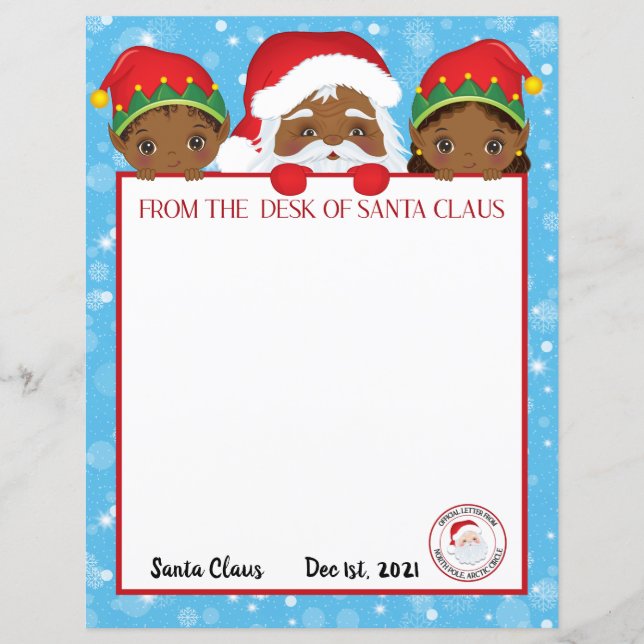 Personalisierter Brief von Black Santa Claus (Vorderseite)