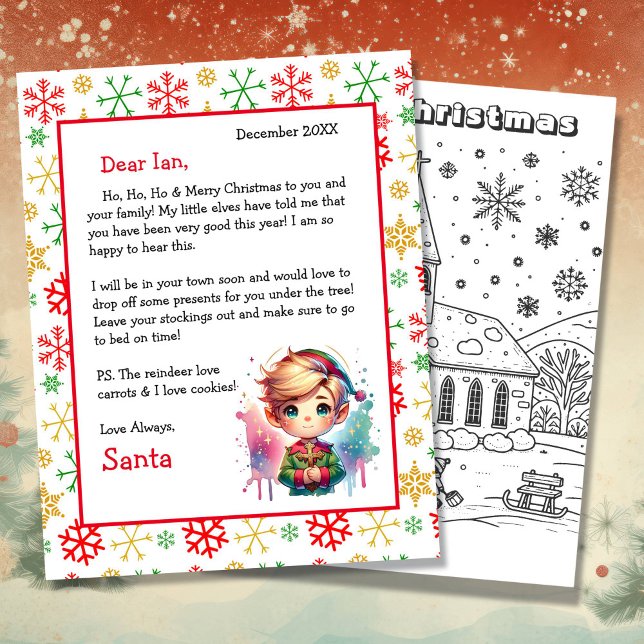 Personalisierter Brief von Santa and Coloring Page (Von Creator hochgeladen)
