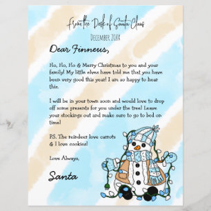 Personalisierter Brief von Santa + Farbseite