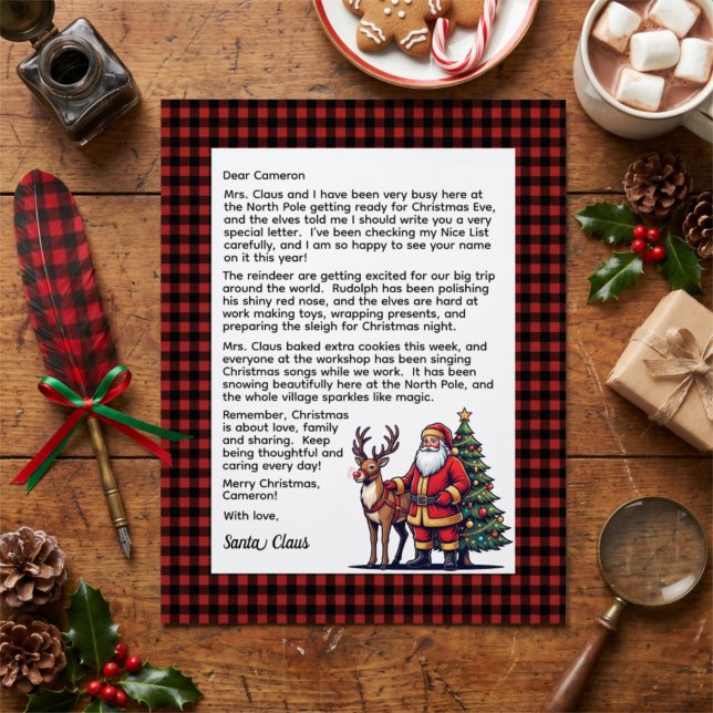 Personalisierter Brief von Santa mit rotem und sch (Von Creator hochgeladen)