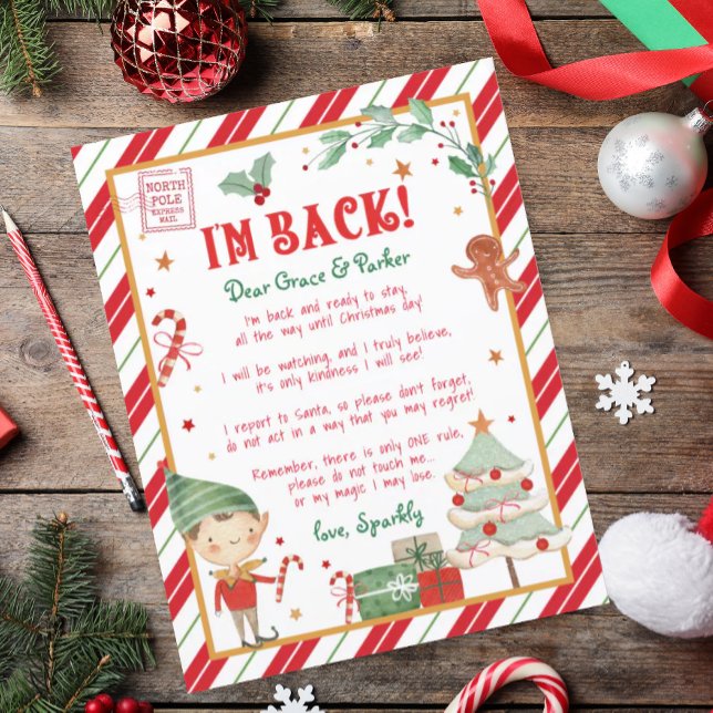 Personalisierter Brief von Weihnachtself Poster (Christmas elf welcome letter)