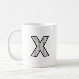 Personalisierter Brief X Keramik-Monogramm-Becher  Kaffeetasse