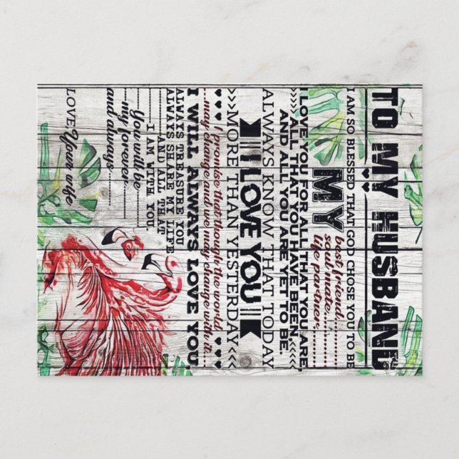 Personalisierter Brief | Zu meinem Mann Ankündigungspostkarte (Vorderseite)