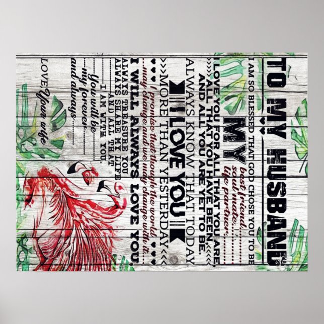 Personalisierter Brief | Zu meinem Mann Poster (Vorne)
