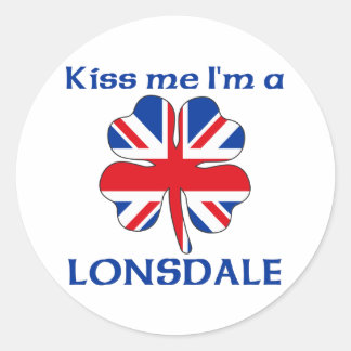 Personalisierter britischer Kuss Ich bin Lonsdale Runder Aufkleber