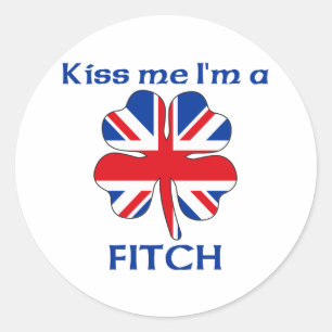 Personalisierter britischer Kuss Me I bin Fitch Runder Aufkleber
