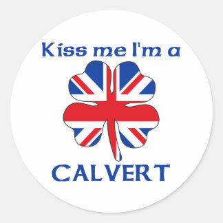Personalisierter britischer Kuss Me Ich bin Calver Runder Aufkleber