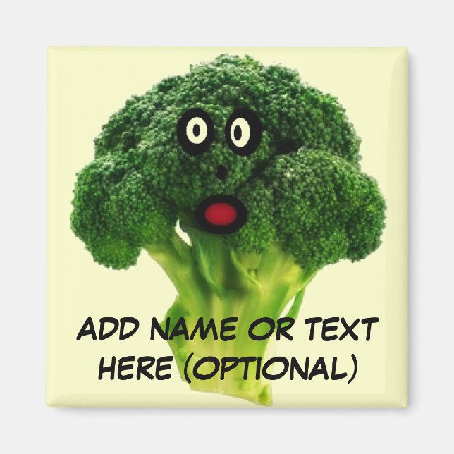 Personalisierter Broccoli-Cartoon Magnet (Vorne)
