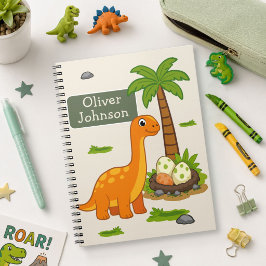Personalisierter Brontosaurus Süßer Dinosaurier Sc Notizblock