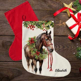 Personalisierter Brown Bay Weihnachtsferien-Strump Großer Weihnachtsstrumpf