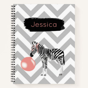 Personalisierter Bubble Gum Zebra Bläst Luftblase Notizbuch