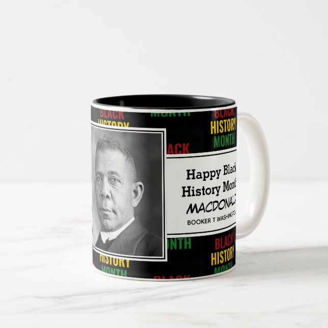 Personalisierter BUCHER T WASHINGTON Black History Zweifarbige Tasse (VorderseiteRechts)