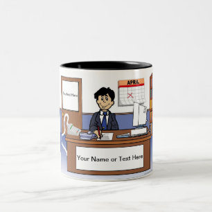 Personalisierter Buchhalter - männlicher Cartoon Zweifarbige Tasse