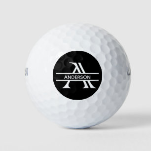 Personalisierter Buchstabe A Schwarz-weiß Golfball