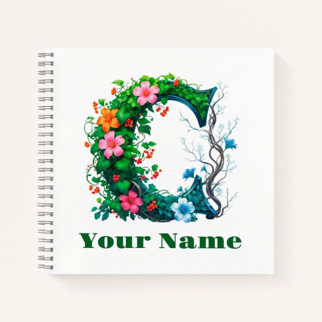 Personalisierter Buchstabe C Notizbuch (Vorderseite)