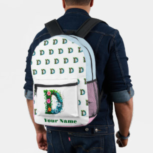 Personalisierter Buchstabe D Bedruckter Rucksack