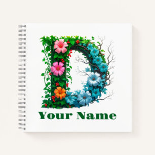 Personalisierter Buchstabe D Notizbuch