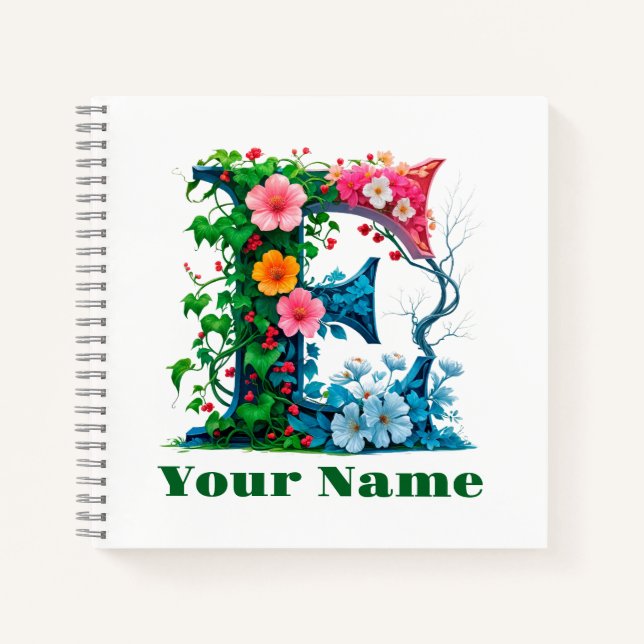 Personalisierter Buchstabe E Notizbuch (Vorderseite)