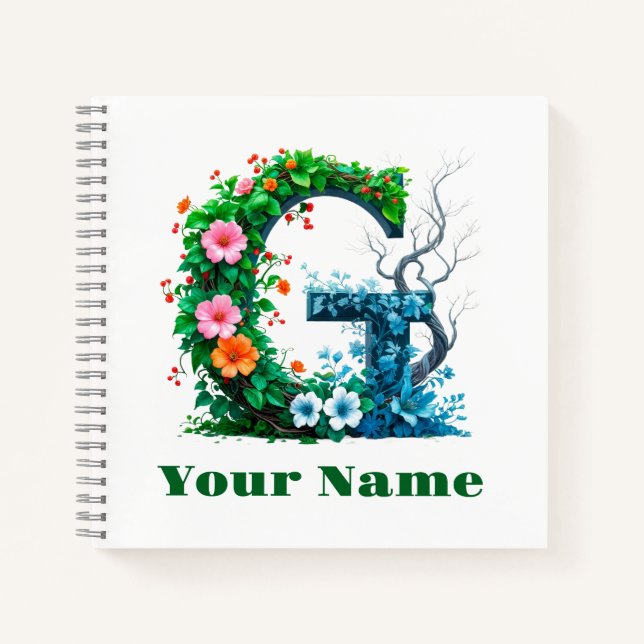 Personalisierter Buchstabe G Notizbuch (Vorderseite)
