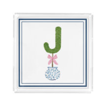Personalisierter Buchstabe J Topiary Monogramm