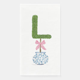 Personalisierter Buchstabe L Topiary Monogramm  Serviette