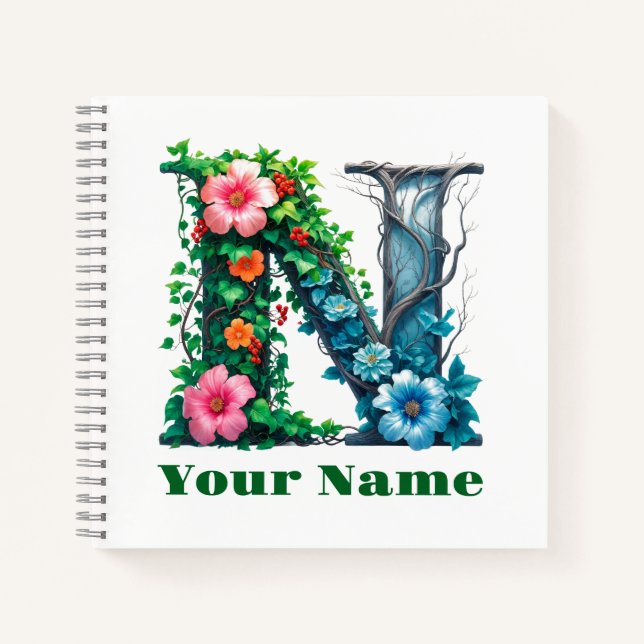Personalisierter Buchstabe N Notizbuch (Vorderseite)