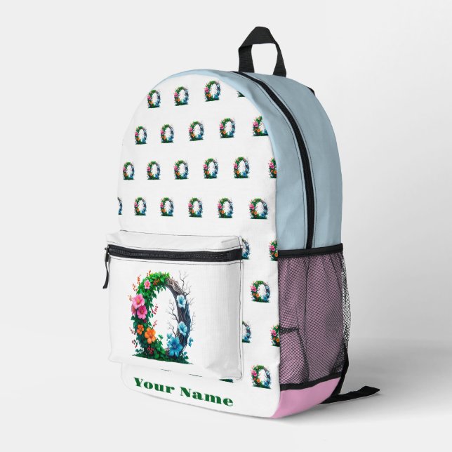 Personalisierter Buchstabe O Bedruckter Rucksack (Rückseitige Ecke Rechts)