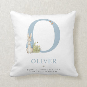 Personalisierter Buchstabe O Peter-Kaninchen- Kissen