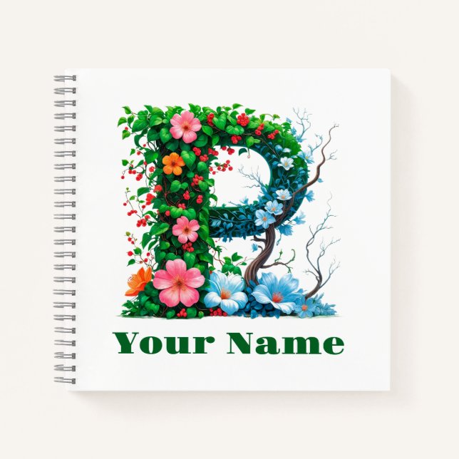 Personalisierter Buchstabe P Notizbuch (Vorderseite)