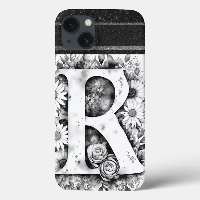 Personalisierter Buchstabe R Elegantes Wasser Case-Mate iPhone Hülle (Rückseite)