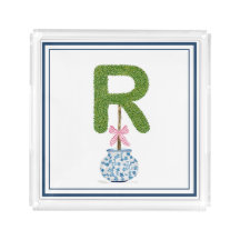 Personalisierter Buchstabe R-Topiary-Monogramm