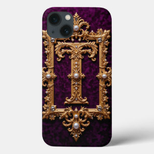Personalisierter Buchstabe T Goldrahmen Elegantes Case-Mate iPhone Hülle