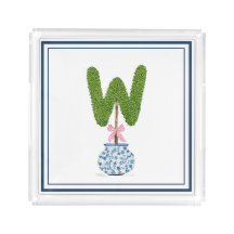 Personalisierter Buchstabe W Topiary
