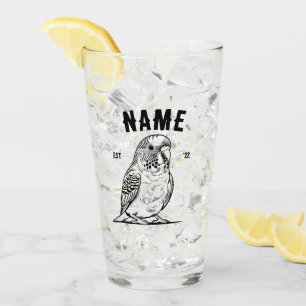 Personalisierter Budgie-Glass-Cup Custom Bird Lo Glas