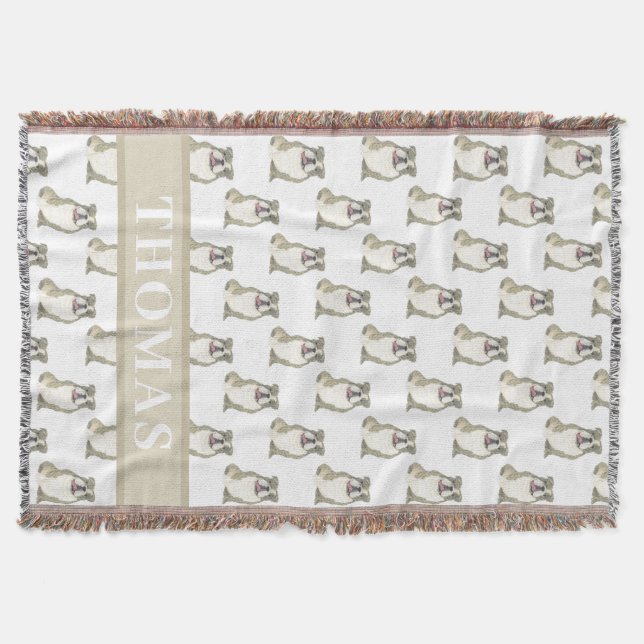 Personalisierter Bulldog (Brindle) Decke (Vorderseite)