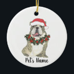 Personalisierter Bulldog (Brindle) Keramik Ornament<br><div class="desc">Machen Sie die schöne Liste in diesem Jahr mit einem personalisierten Ornament Ihrer Lieblings-kleine Elf!</div>