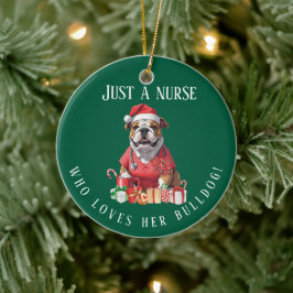 Personalisierter Bulldog-Kindermädchen Keramik Ornament
