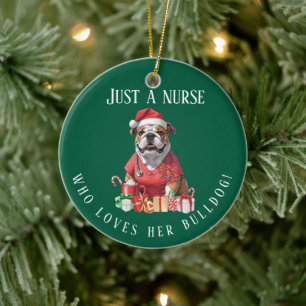 Personalisierter Bulldog-Kindermädchen Keramik Ornament