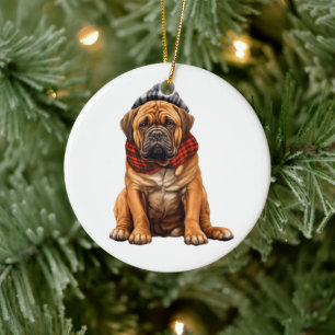 Personalisierter Bullmastiff Hund Keramik Ornament