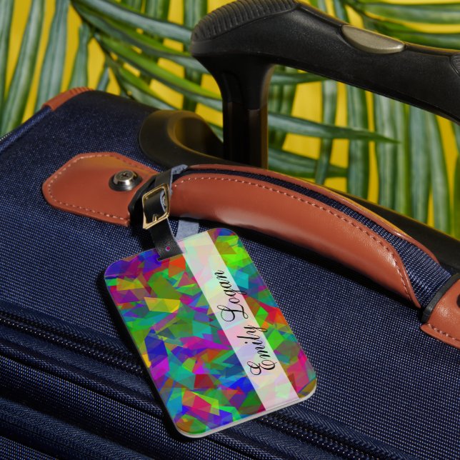 Personalisierter bunter Puzzlespielgepäckumbau Gepäckanhänger (Vorderseite Insitu 1)