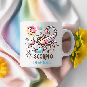 Personalisierter Bunter Skorpion Sternzeichen Astr Kaffeetasse