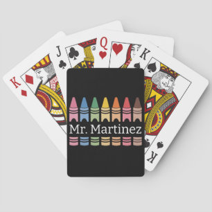 Personalisierter Buntstift Lehrer Name Süß Rückkeh Spielkarten