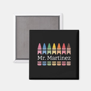 Personalisierter Buntstift Lehrer Name Süß Zurück  Magnet