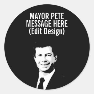 Personalisierter Bürgermeister Pete Runder Aufkleber
