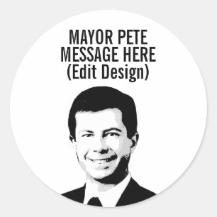 Personalisierter Bürgermeister Pete Runder Aufkleber