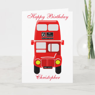 Personalisierter Bus zum Geburtstag Karte
