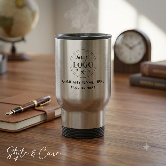 Personalisierter Business-Reisebecher mit Informat Reisebecher (Personalized Business Travel Mug with Info)